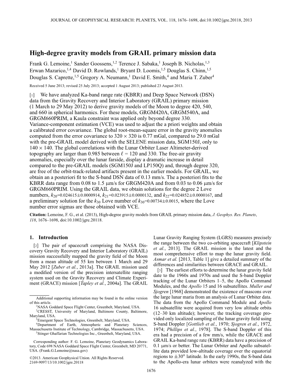 Highdegree Gravity Models from GRAIL Primary Mission Data