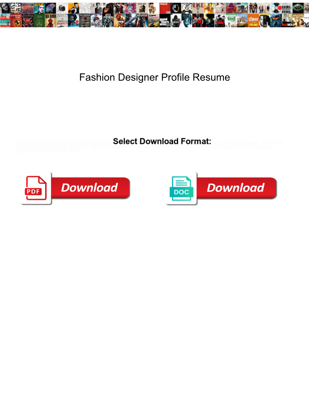 Fashion Designer Profile Resume