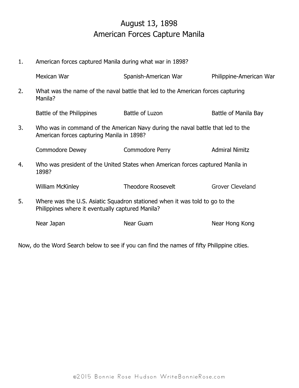 August 13, 1898 American Forces Capture Manila