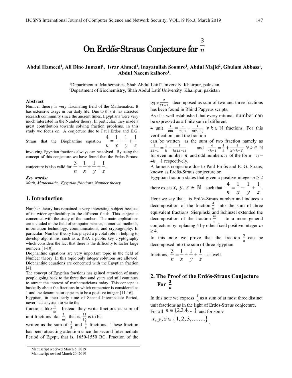 On Erdős-Straus Conjecture For