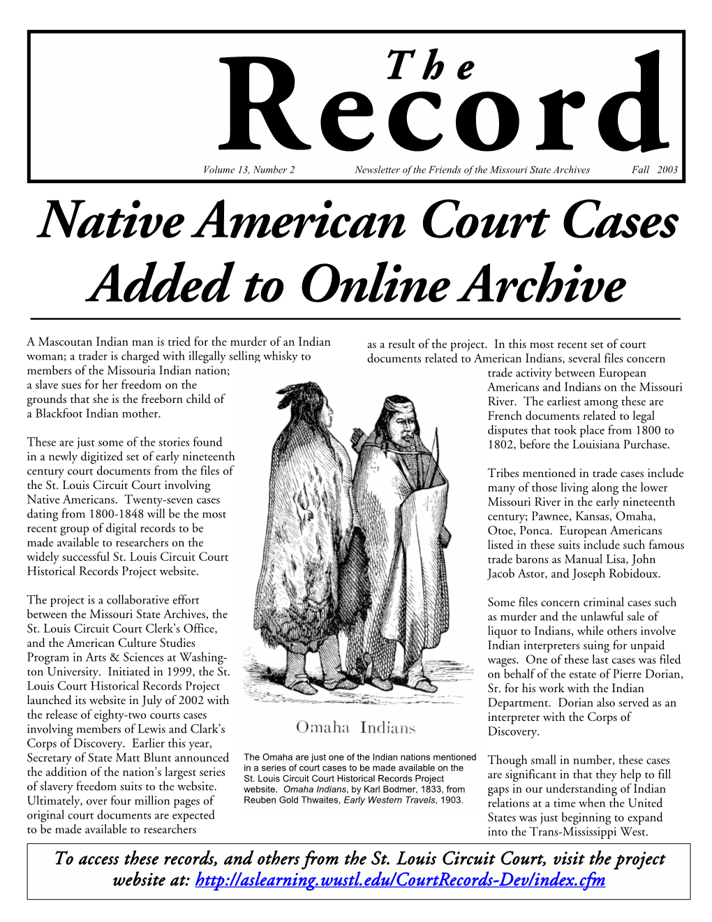 Added to Online Archive Native American Court Cases