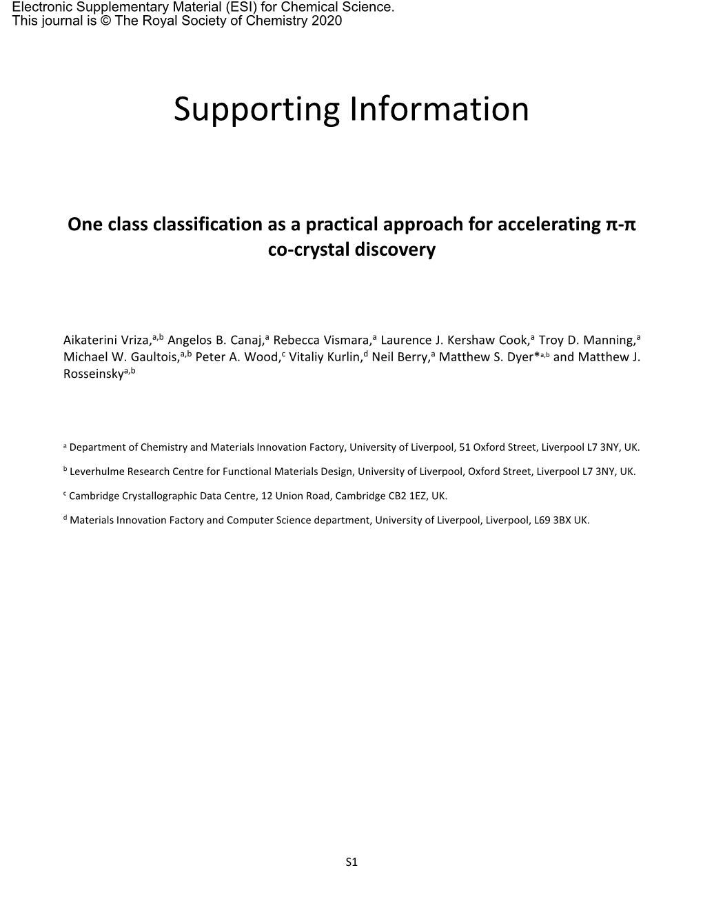 One Class Classification As a Practical Approach for Accelerating Π-Π Co-Crystal Discovery