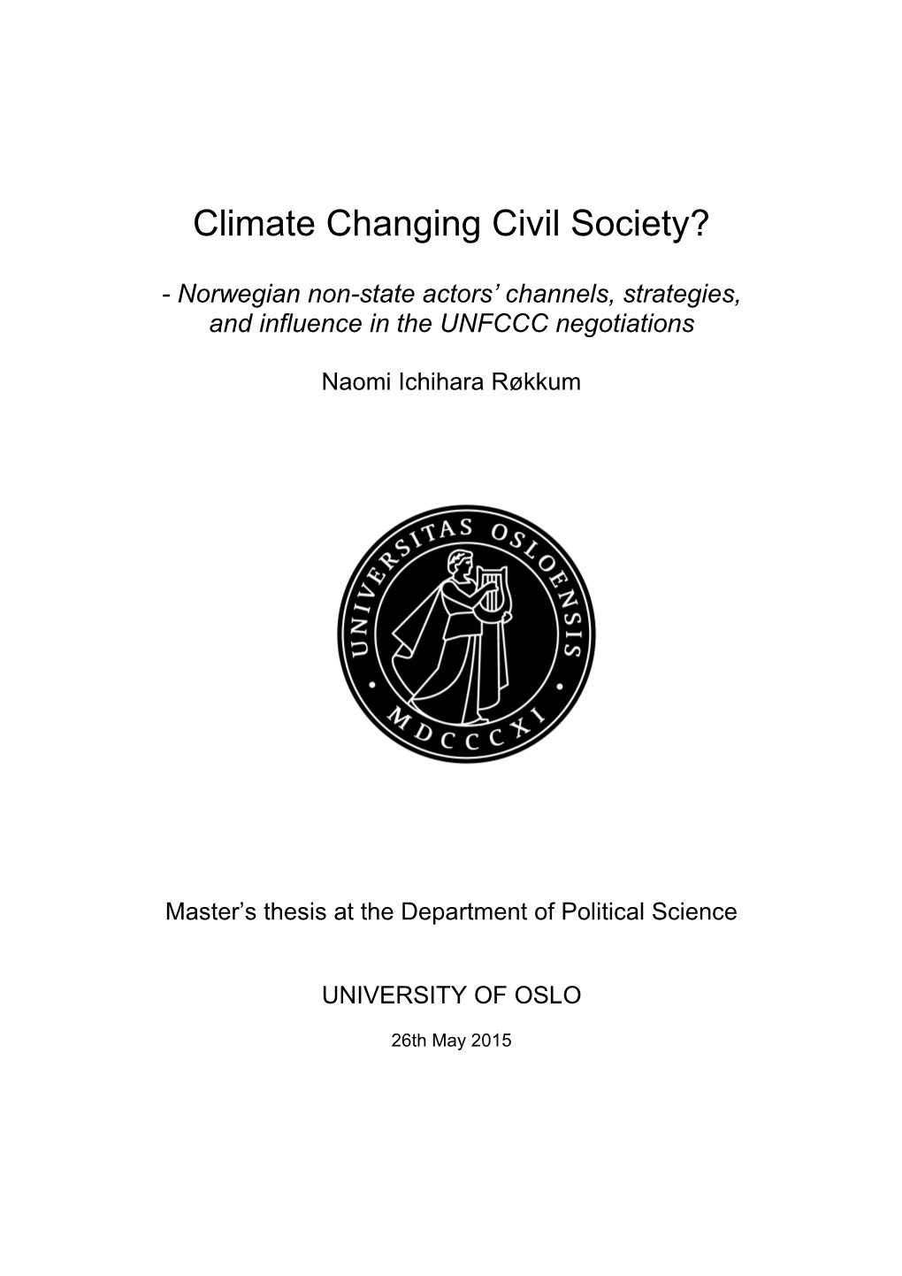 Climate Changing Civil Society?