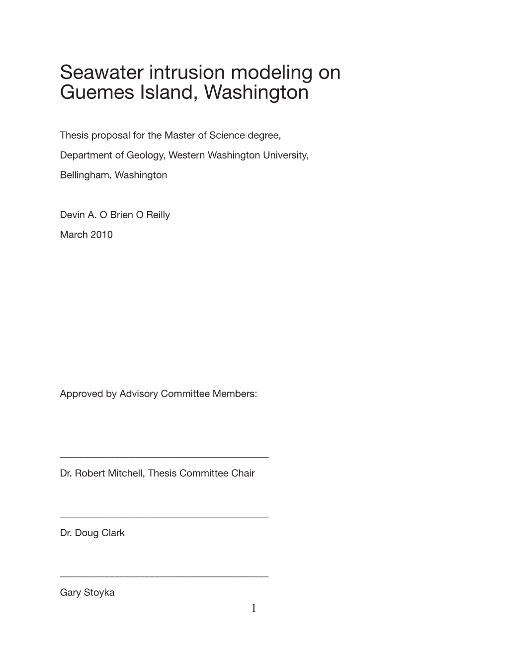 Seawater Intrusion Modeling on Guemes Island, Washington