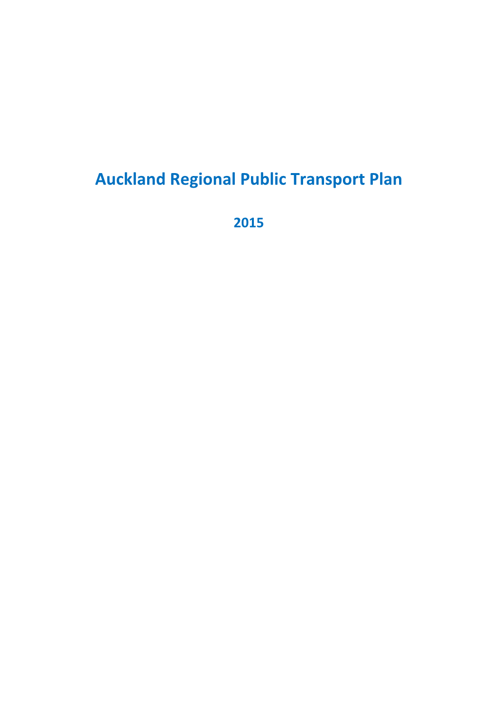 Auckland Regional Public Transport Plan