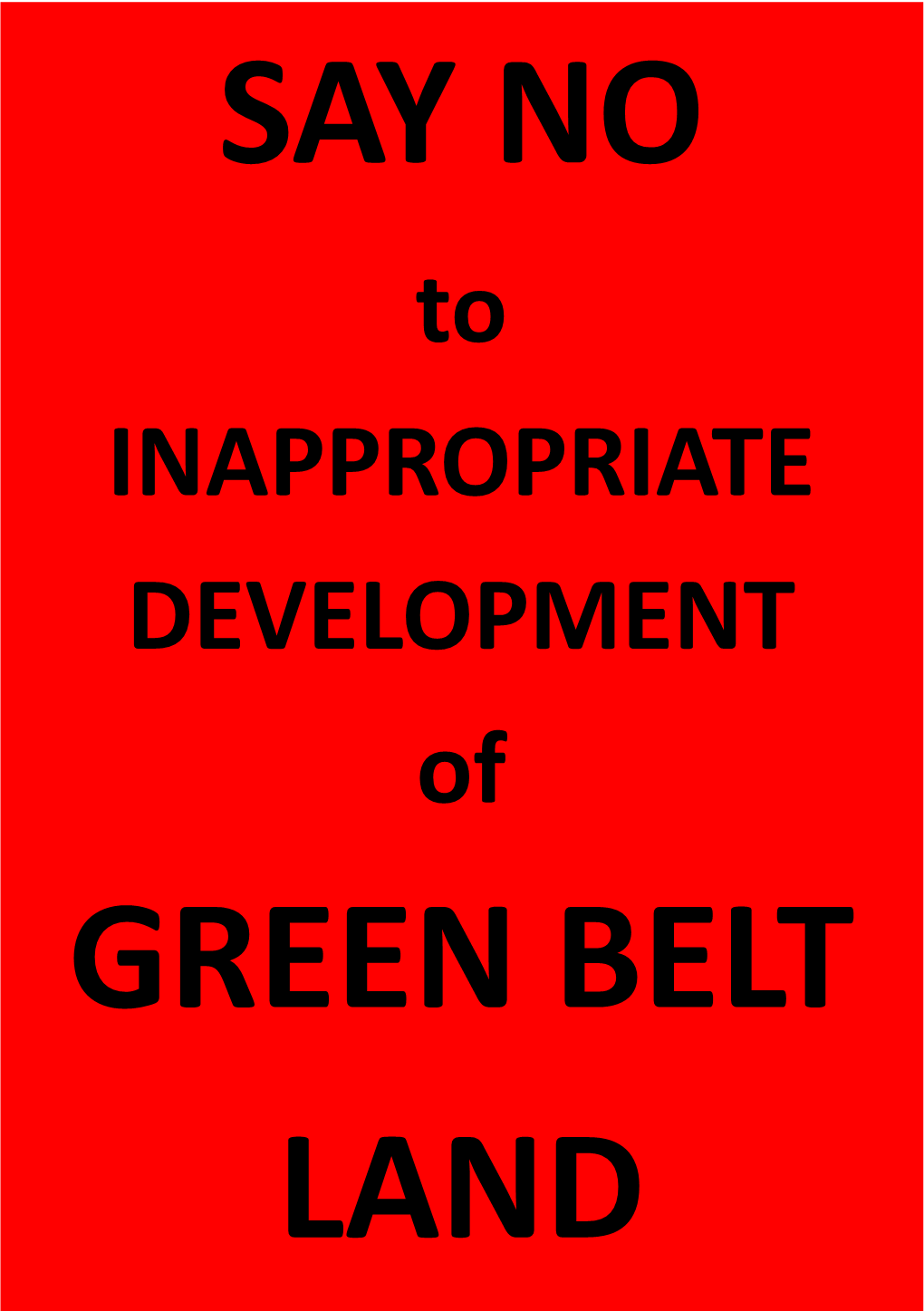 To INAPPROPRIATE DEVELOPMENT of GREEN BELT LAND JB SHAKESPEARE LTD Independent Family Funeral Directors and Monumental Masons - Founded 1877