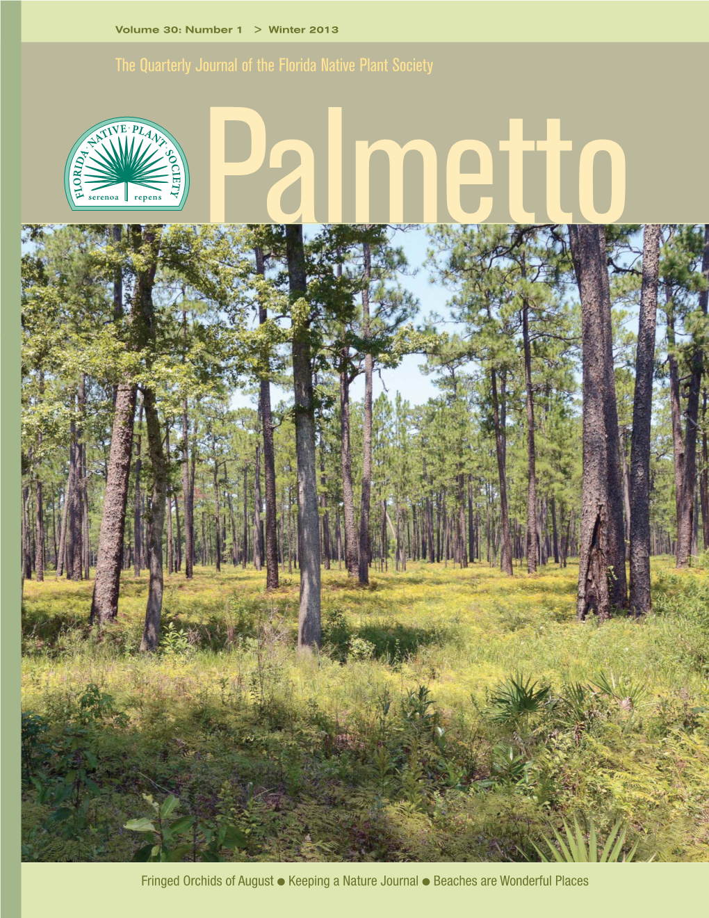 The Quarterly Journal of the Florida Native Plant Society Palmetto