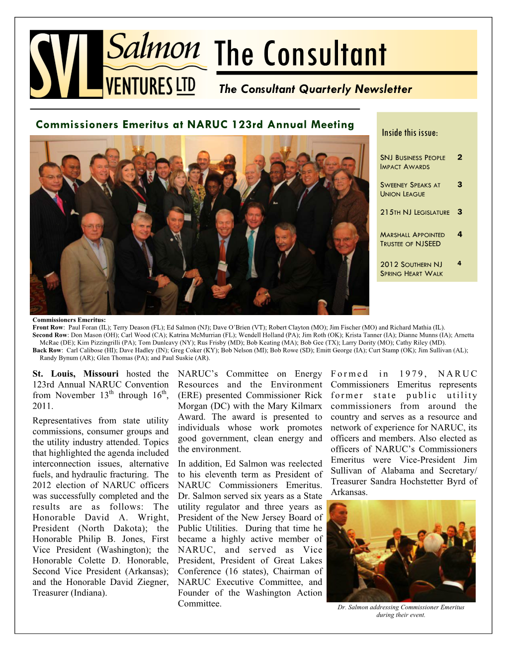 The Consultant the Consultant Quarterly Newsletter