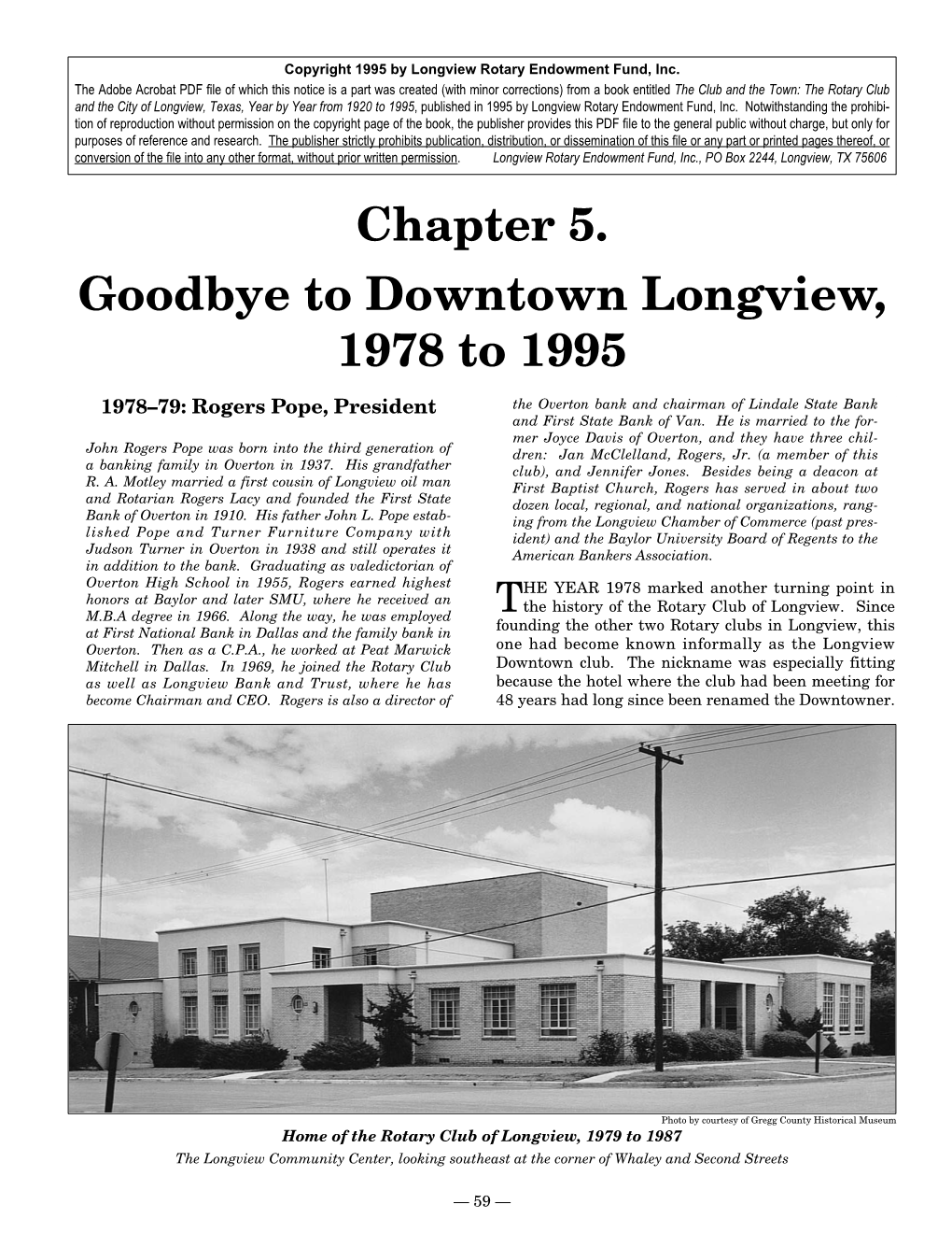 Chapter 5. Goodbye to Downtown Longview, 1978 to 1995