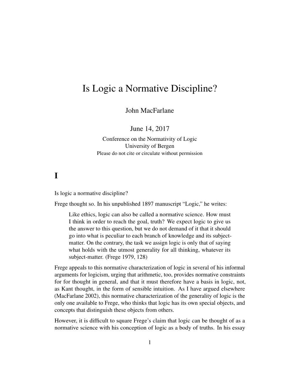 Is Logic a Normative Discipline?