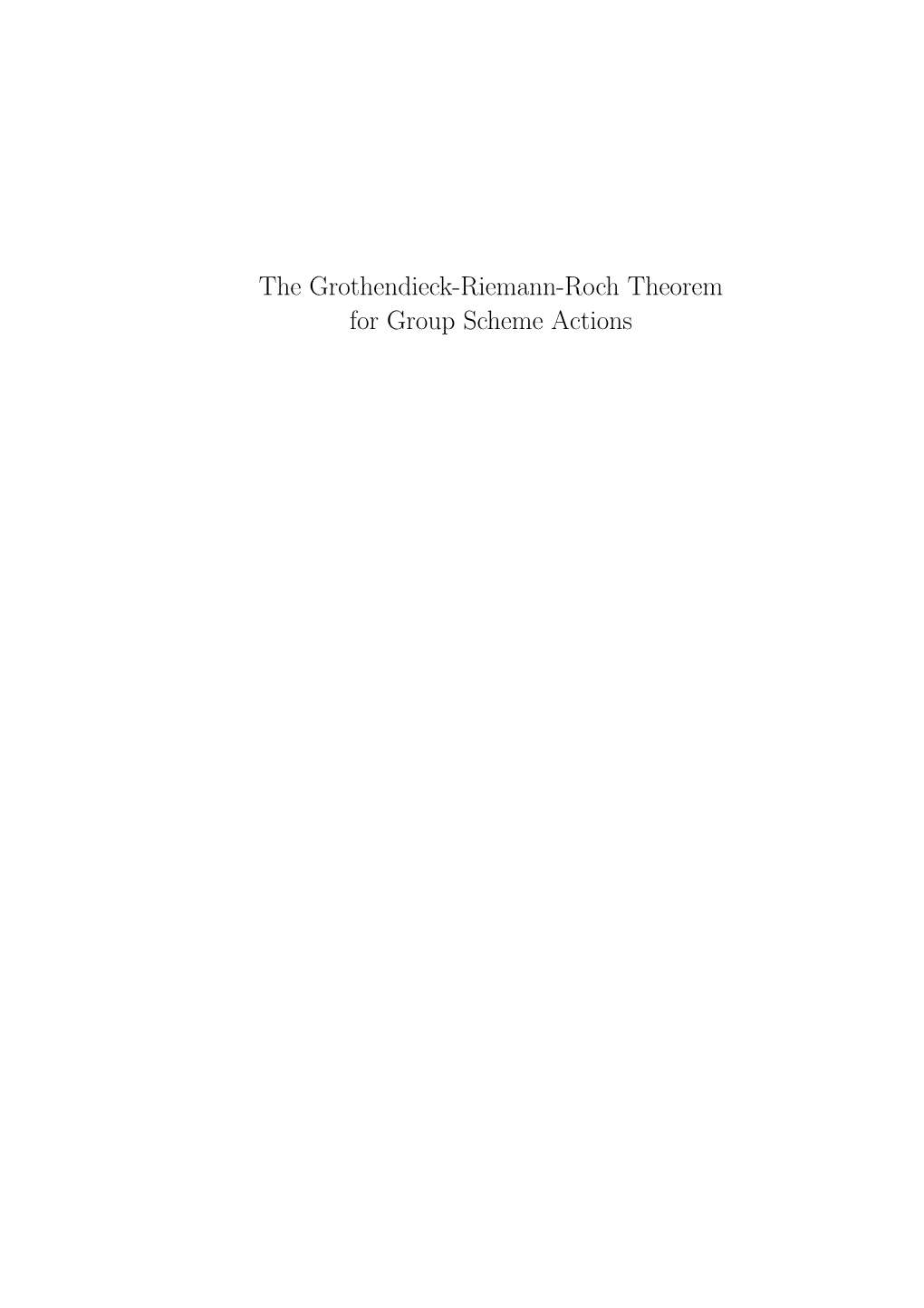 The Grothendieck-Riemann-Roch Theorem for Group Scheme Actions