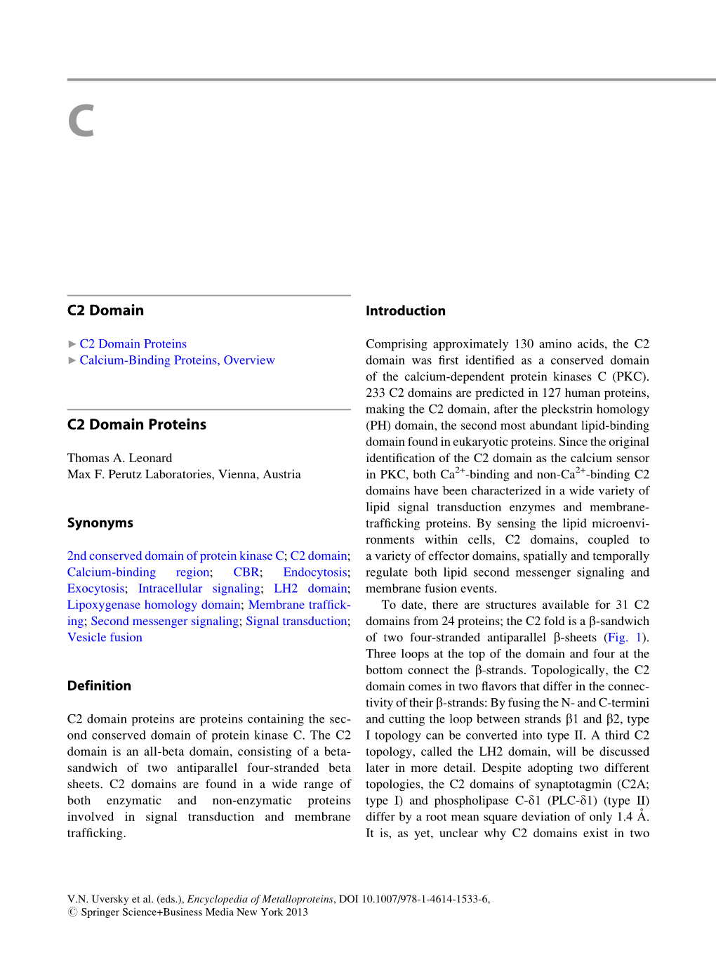 C2 Domain C2 Domain Proteins