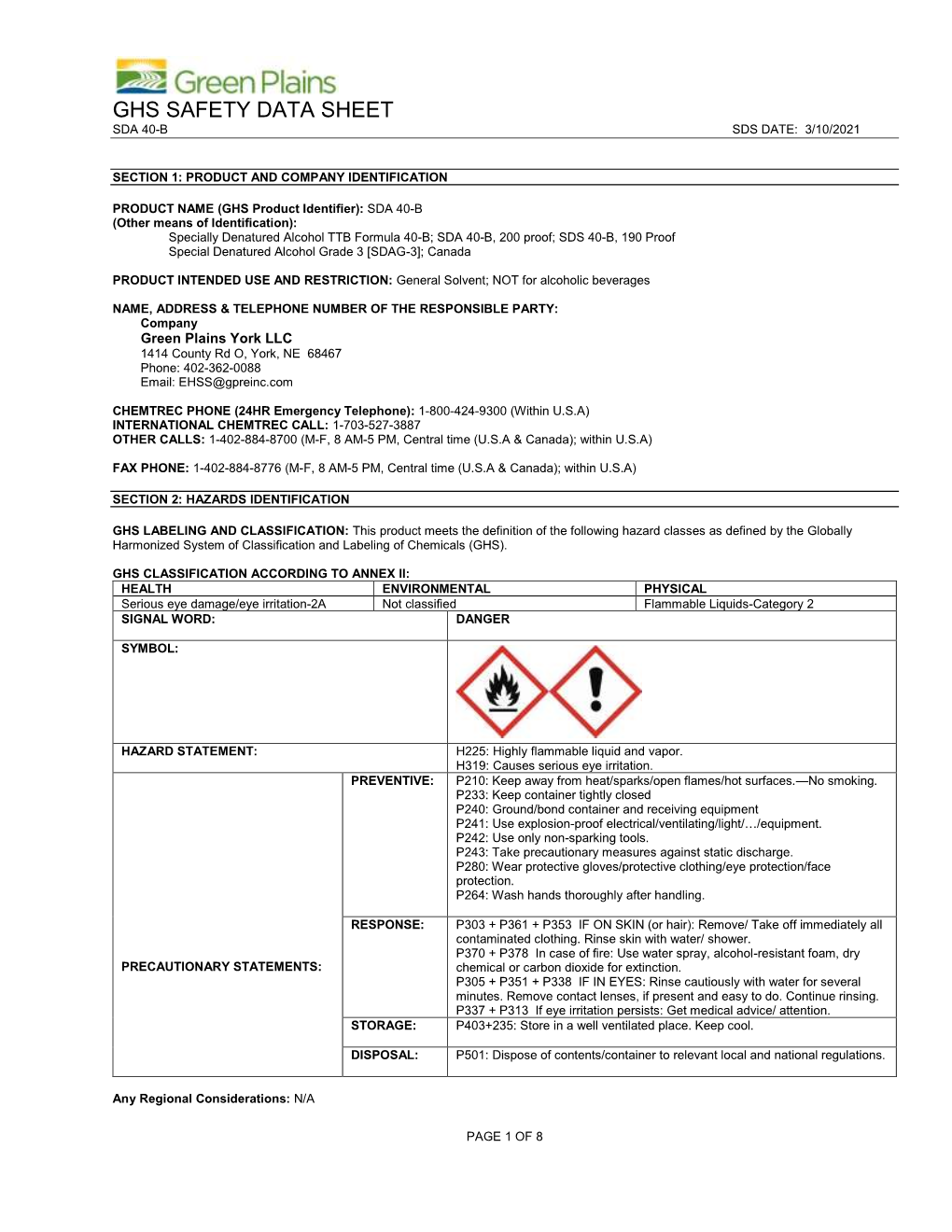 Specially Denatured Alcohol 40-B