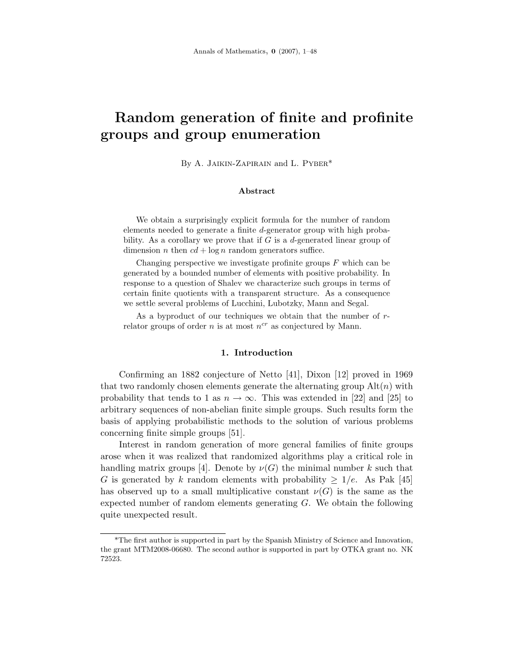 Random Generation of Finite and Profinite Groups and Group