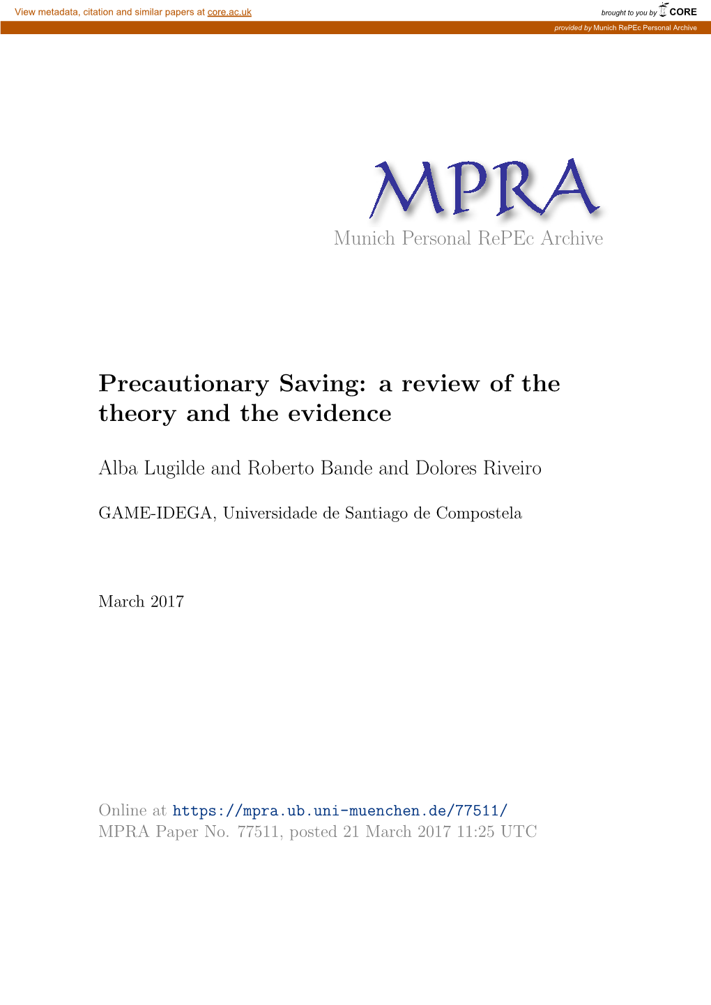 Precautionary Saving: a Review of the Theory and the Evidence