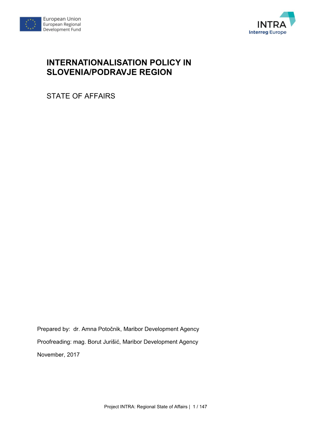 Internationalisation Policy in Slovenia/Podravje Region