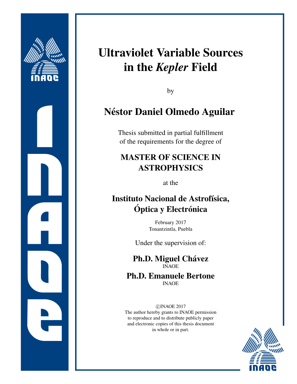 Ultraviolet Variable Sources in the Kepler Field