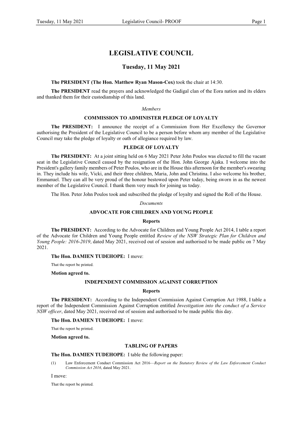 Legislative Council- PROOF Page 1