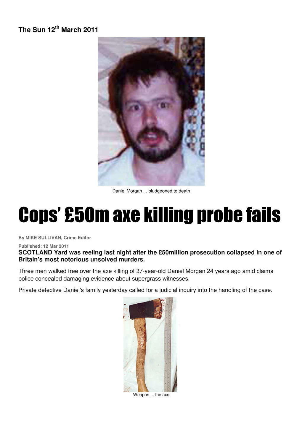 Cops' £50M Axe Killing Probe Fails