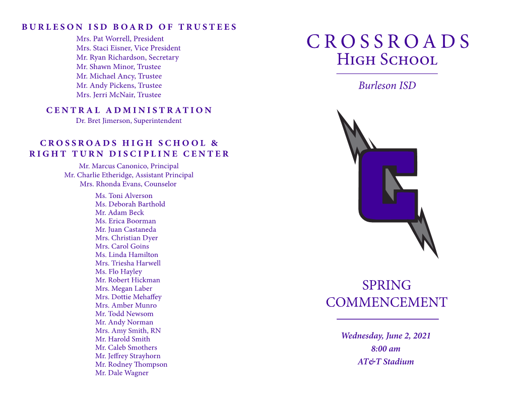 2021 Commencement Program