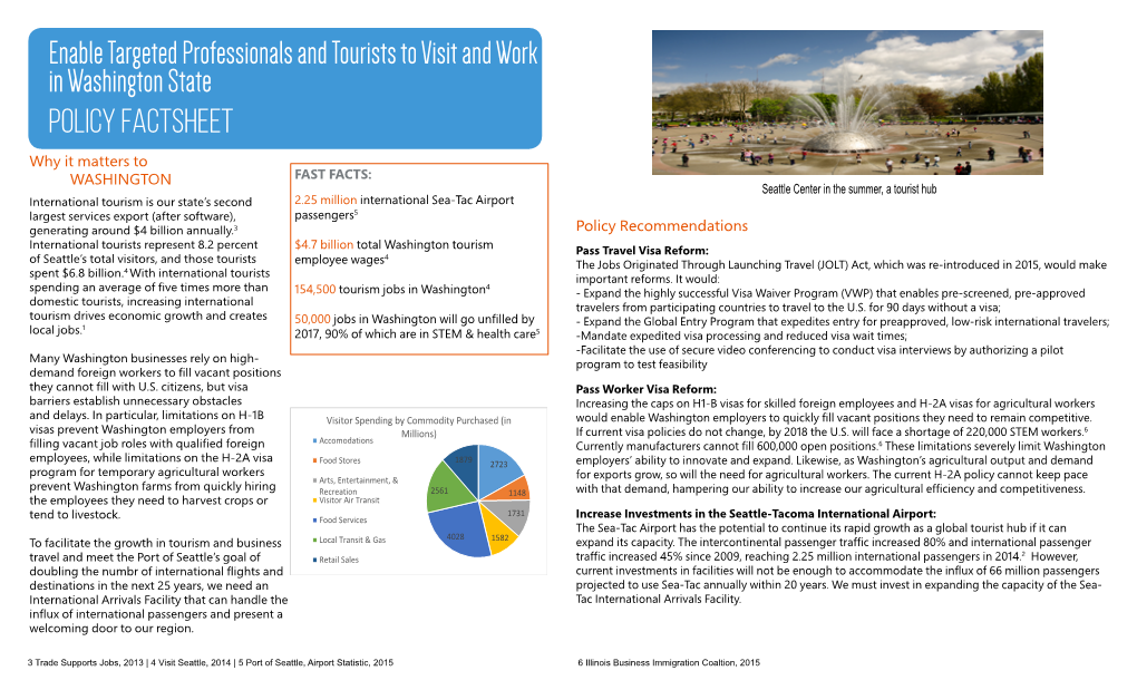 Enable Targeted Professionals and Tourists to Visit and Work in Washington State Policy Factsheet