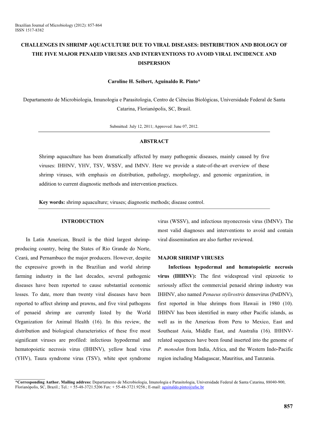 Challenges in Shrimp Aquaculture Due to Viral Diseases