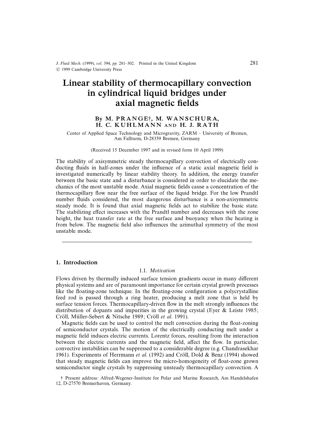 Linear Stability of Thermocapillary Convection in Cylindrical Liquid Bridges Under Axial Magnetic ﬁelds