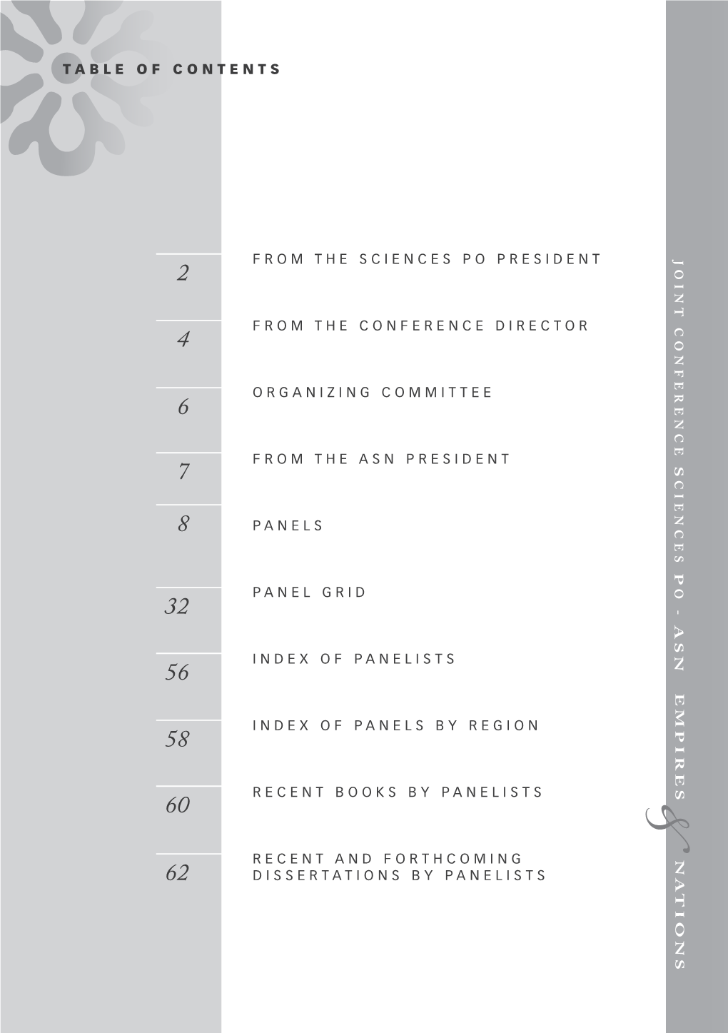 Table of Contents from the Sciences Po President From