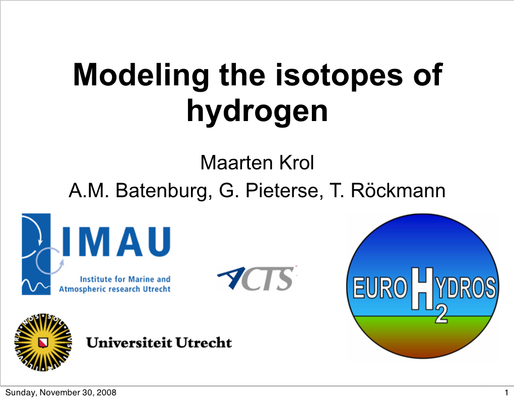 Modeling the Isotopes of Hydrogen