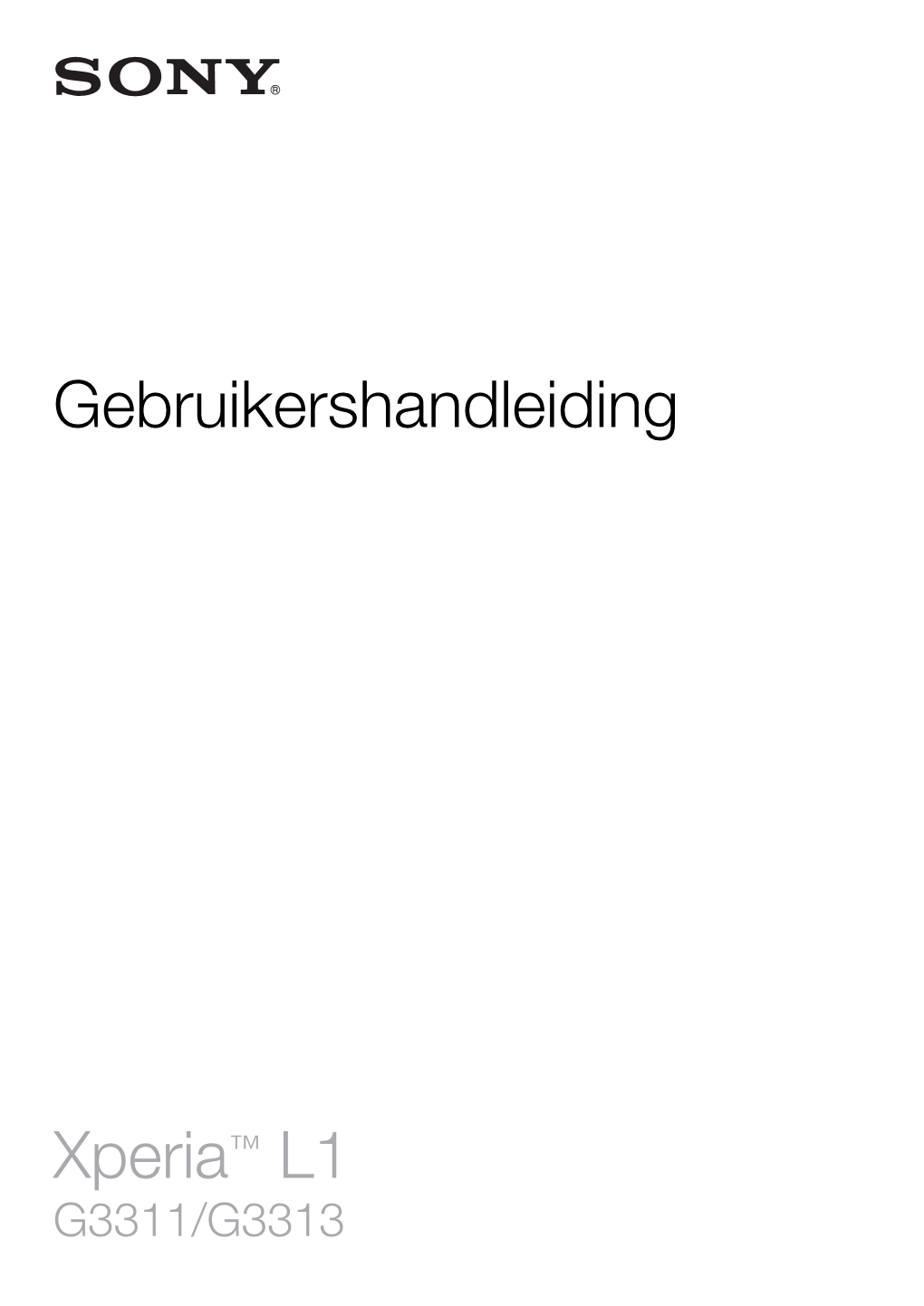 Gebruikershandleiding Xperia™ L1