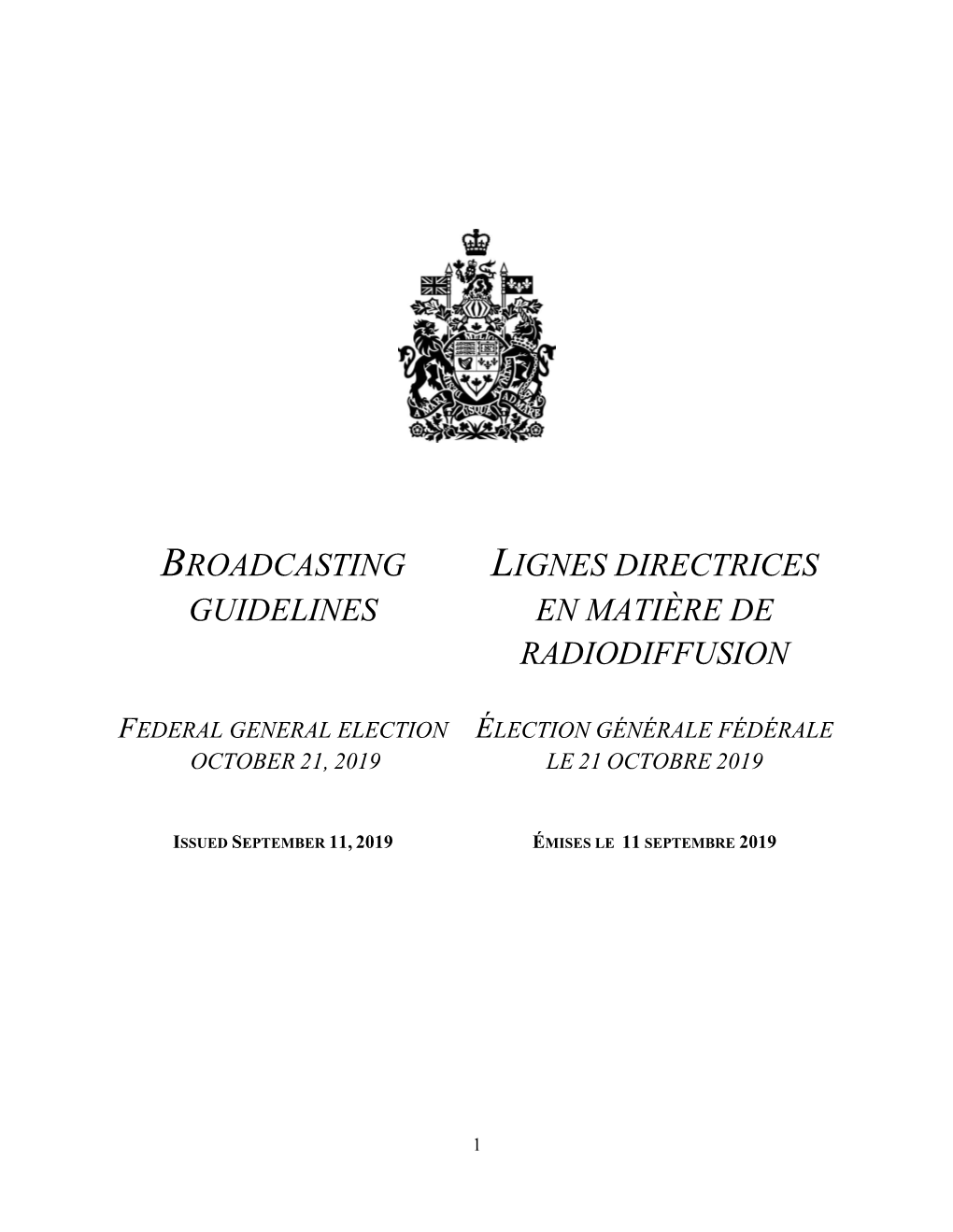 Broadcasting Lignes Directrices Guidelines En Matière De Radiodiffusion