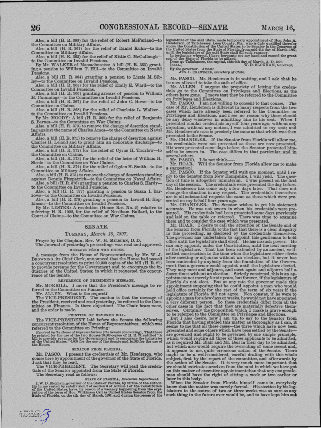 CONGRESSIONAL RECORD-SENATE. March 16