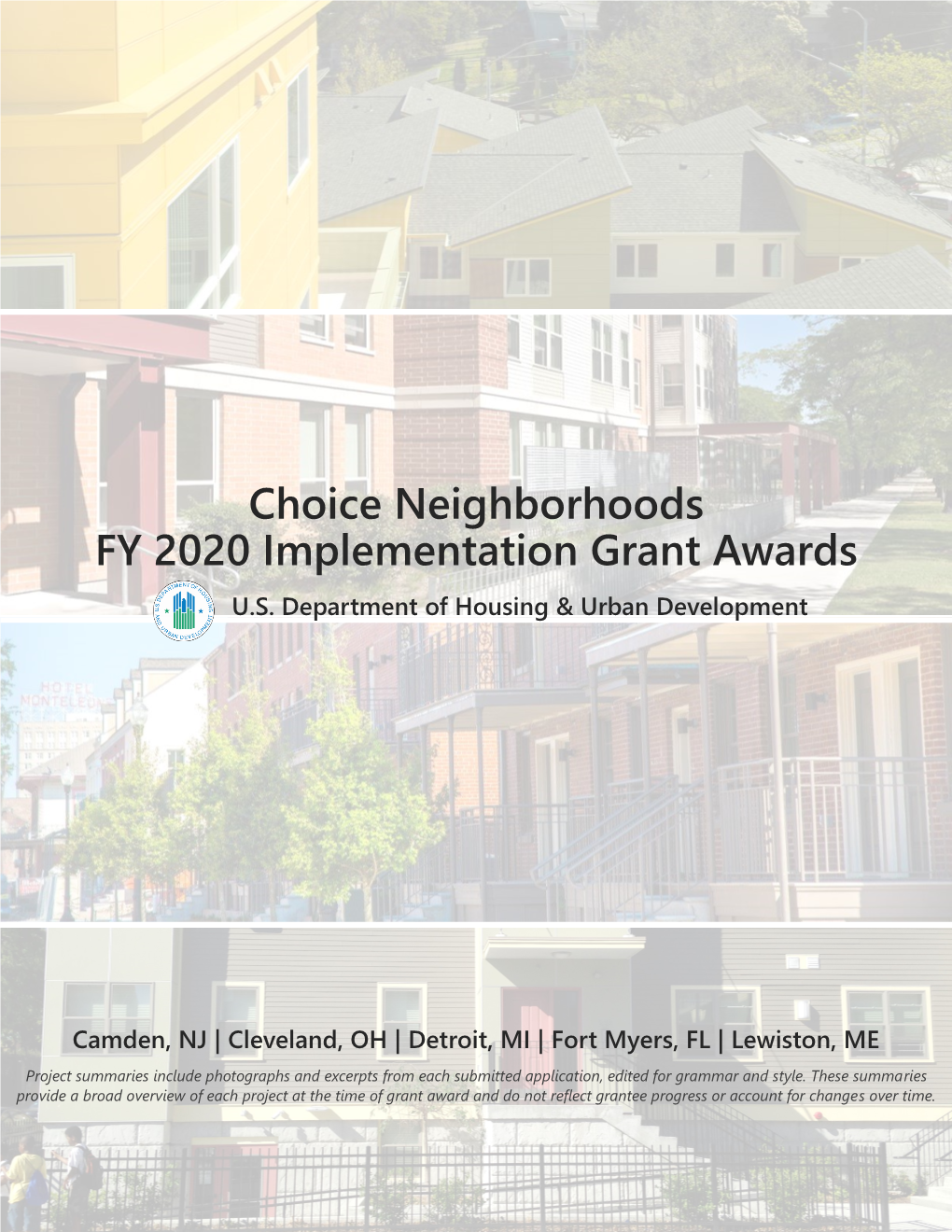 Choice Neighborhoods FY 2020 Implementation Grant Awards U.S