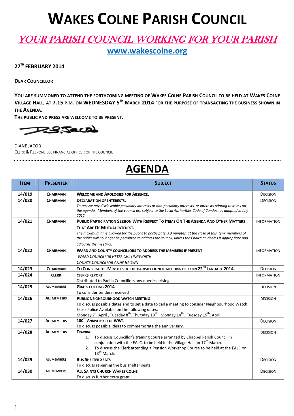 Wakes Colne Parish Council