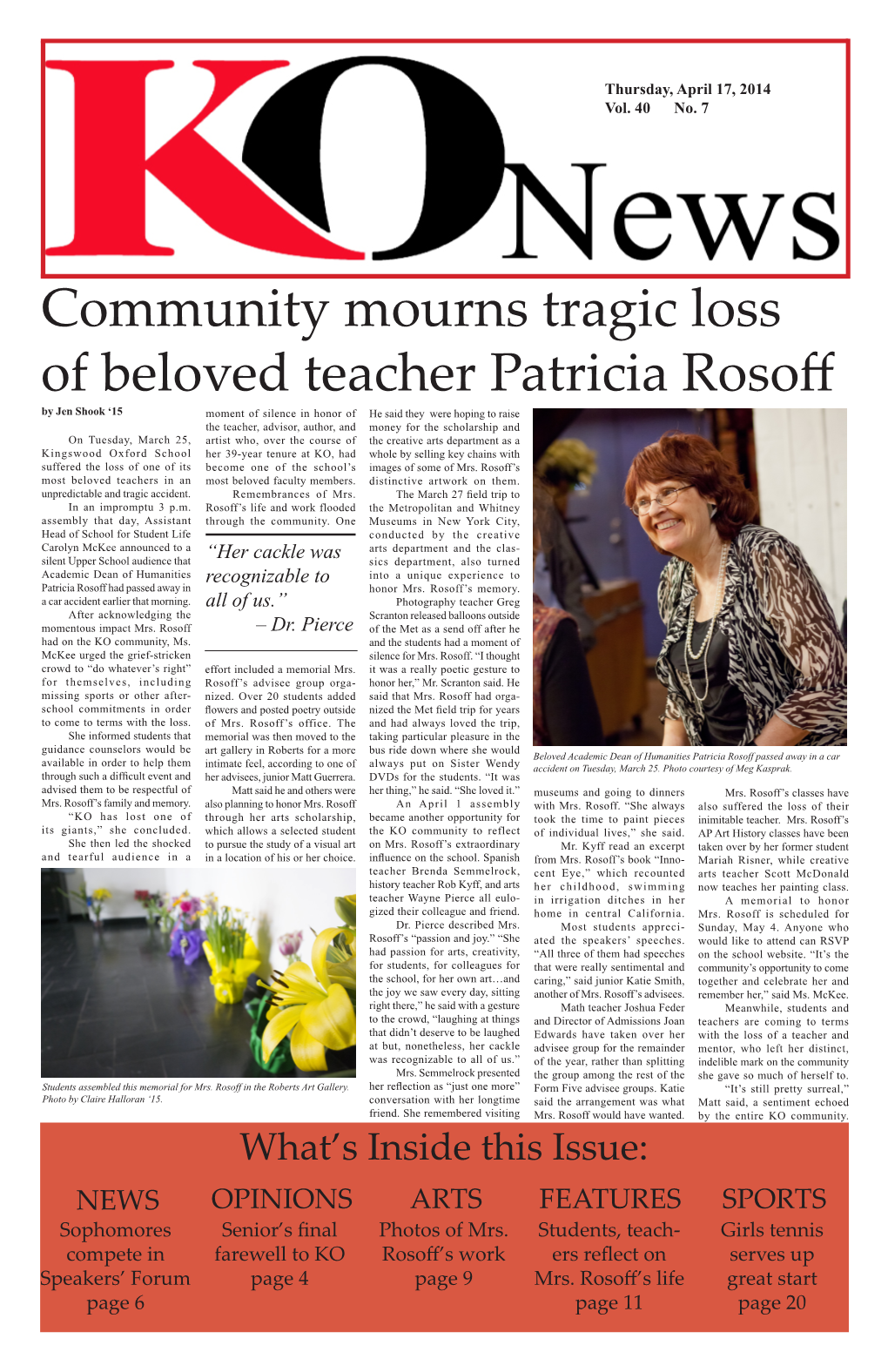 Community Mourns Tragic Loss of Beloved Teacher Patricia Rosoff