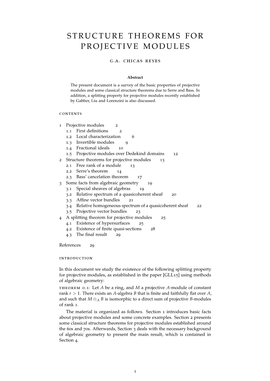 Structure Theorems for Projective Modules