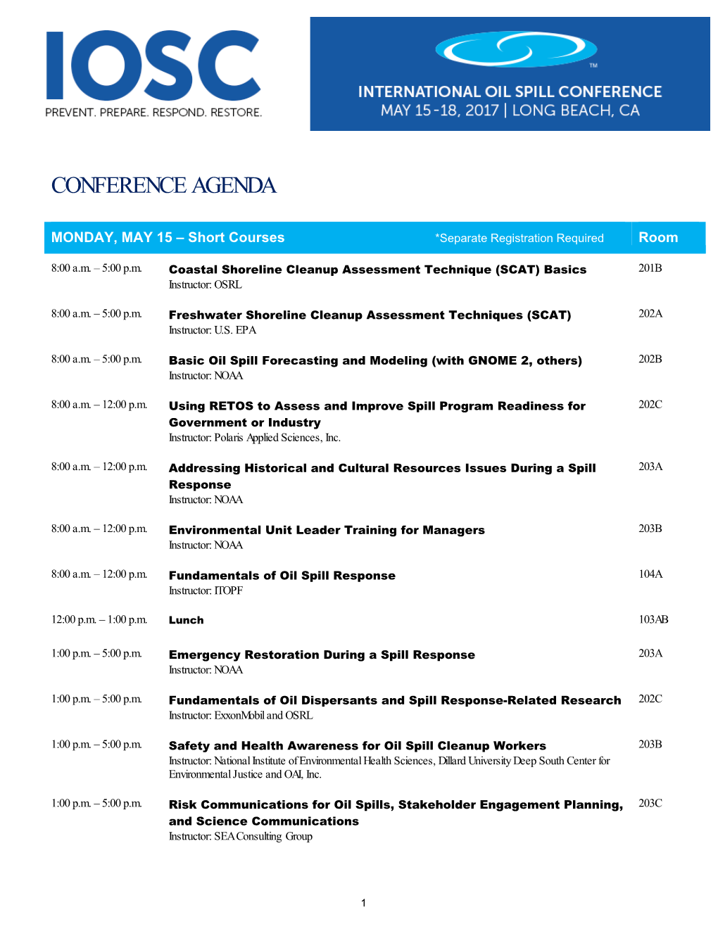 Conference Agenda