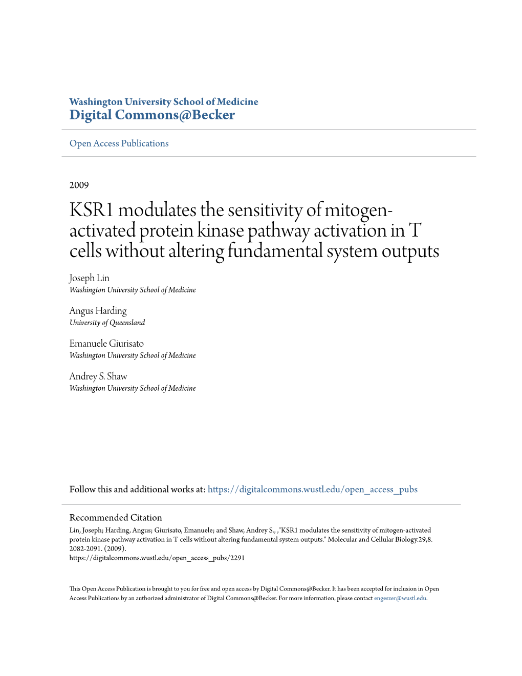 KSR1 Modulates the Sensitivity of Mitogen-Activated Protein Kinase