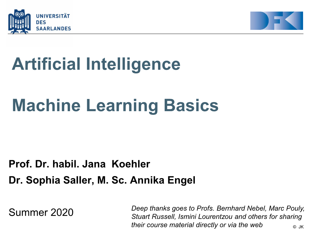 Ai11 Machine Learning Basics