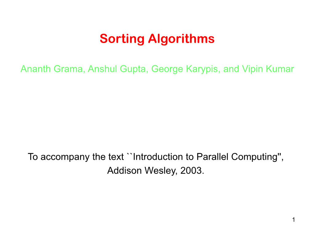 Sorting Algorithms