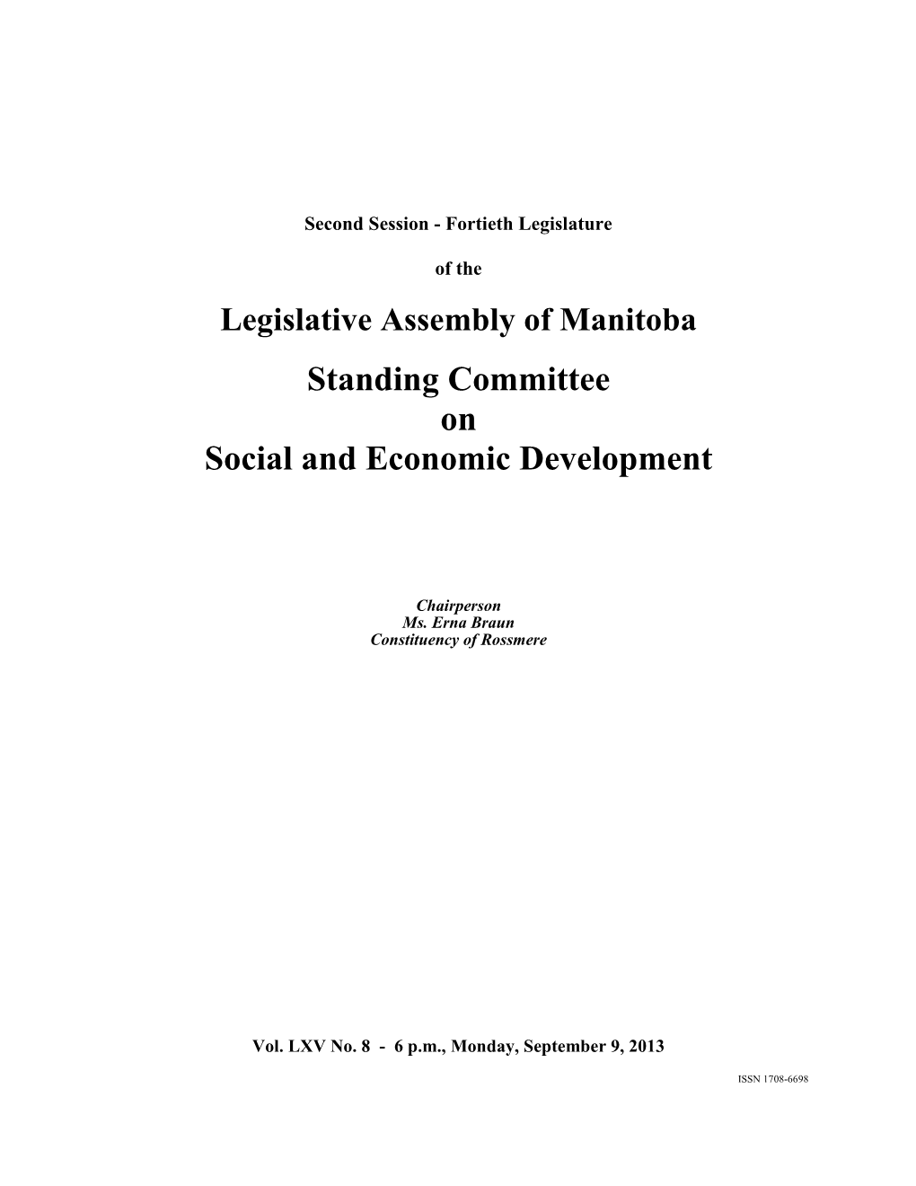Standing Committee on Social and Economic Development