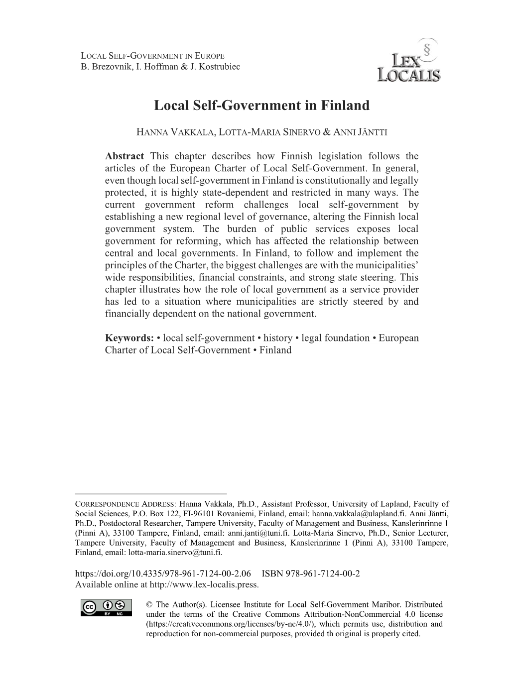 Local Self-Government in Finland