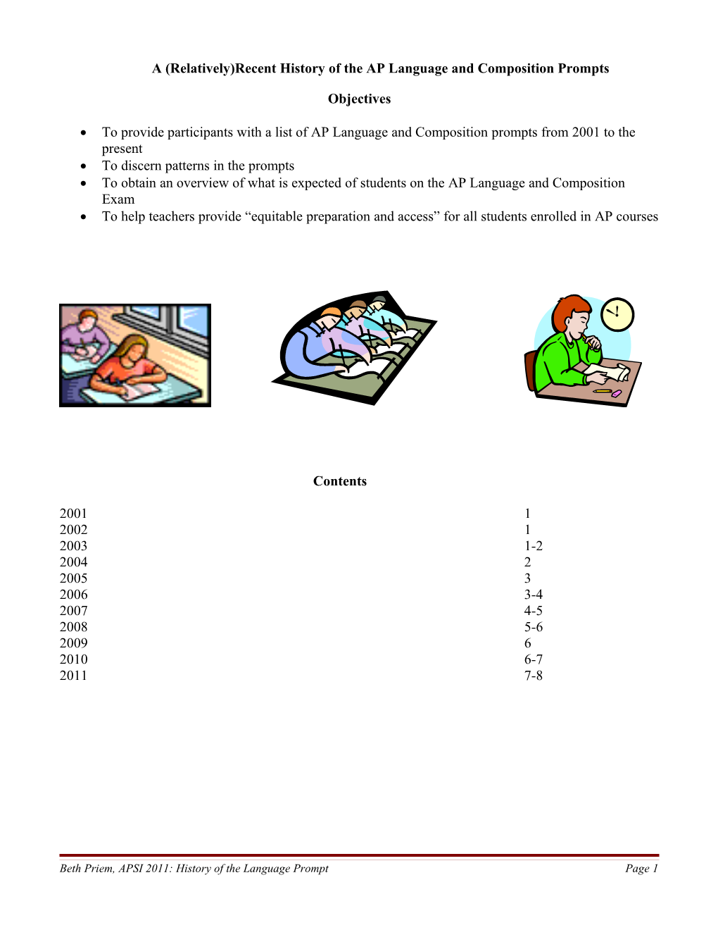 A (Relatively) Recent History Of The AP Language And Composition Prompts