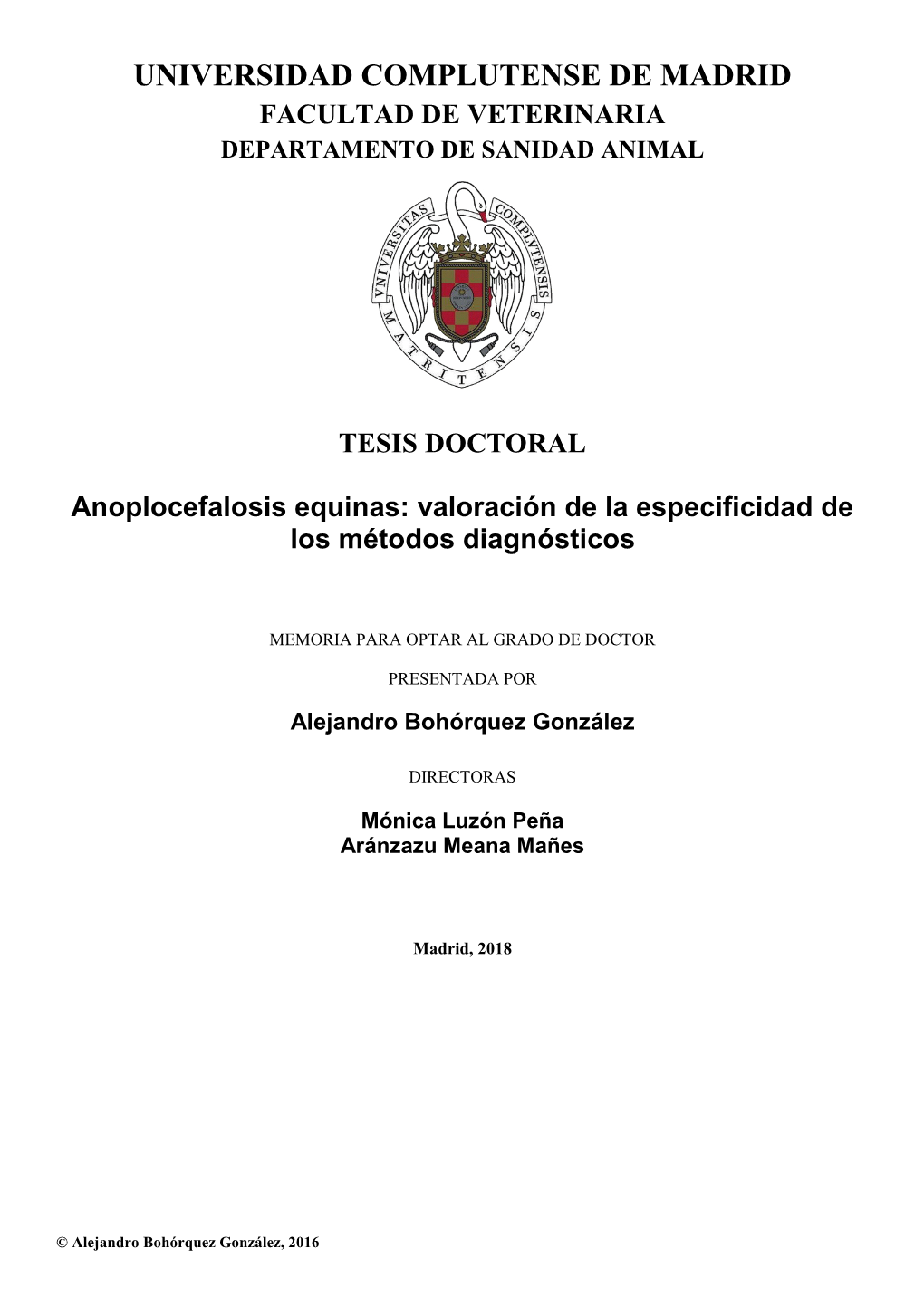 Anoplocefalosis Equinas: Valoración De La Especificidad De Los Métodos Diagnósticos