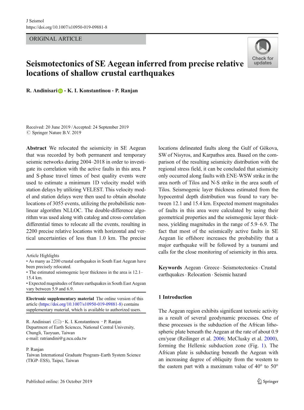 Seismotectonics of SE Aegean Inferred from Precise Relative Locations of Shallow Crustal Earthquakes