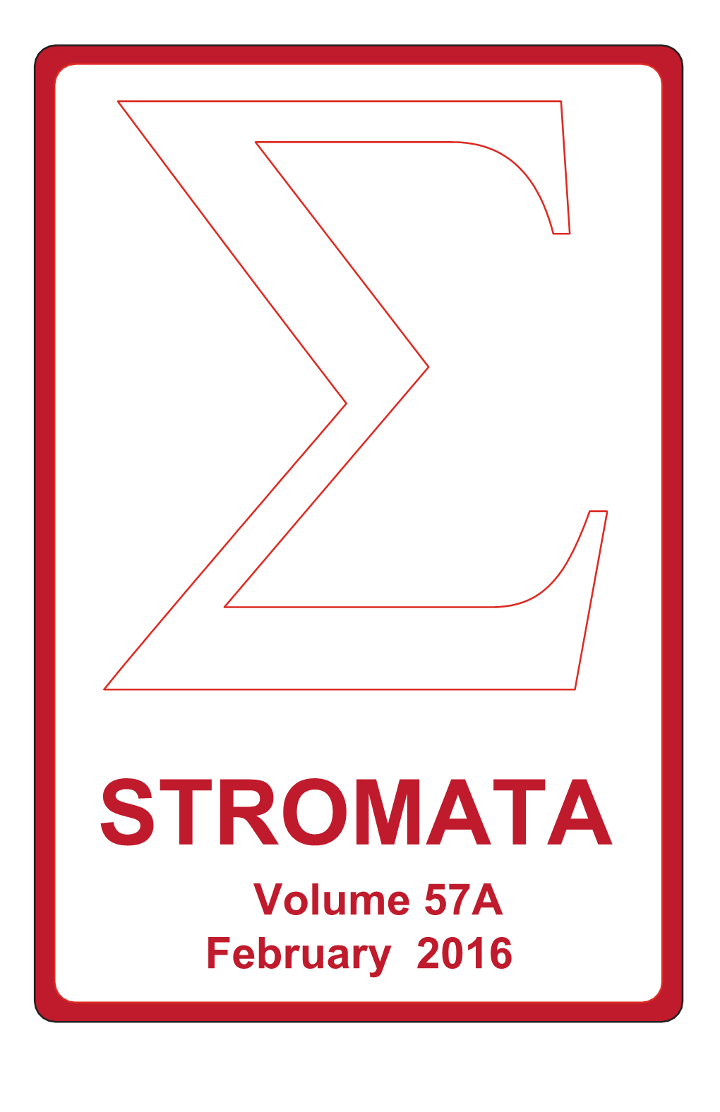 STROMATA Volume 57A February 2016