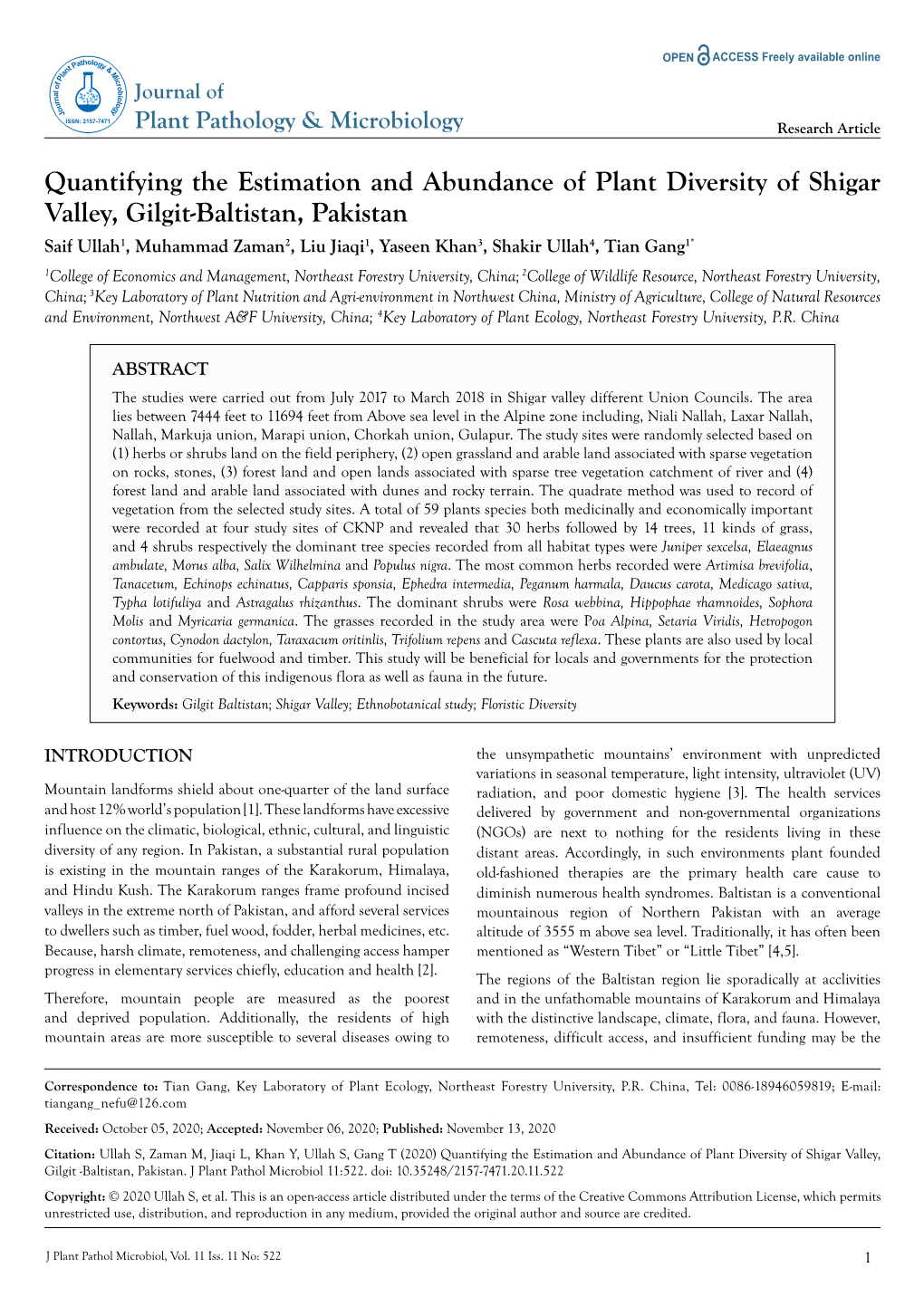 Quantifying the Estimation and Abundance of Plant Diversity Of