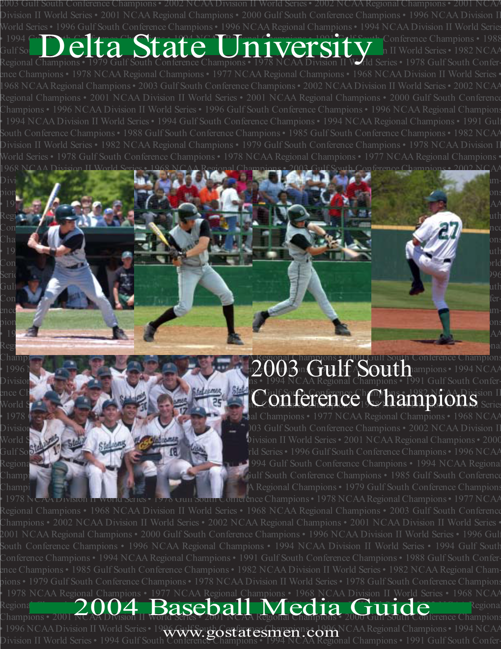 Delta State University 2003 Baseball Sponsors