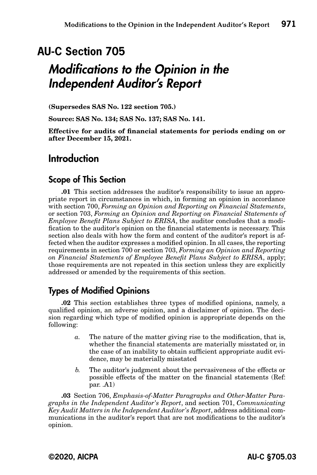 Modifications to the Opinion in the Independent Auditor's Report