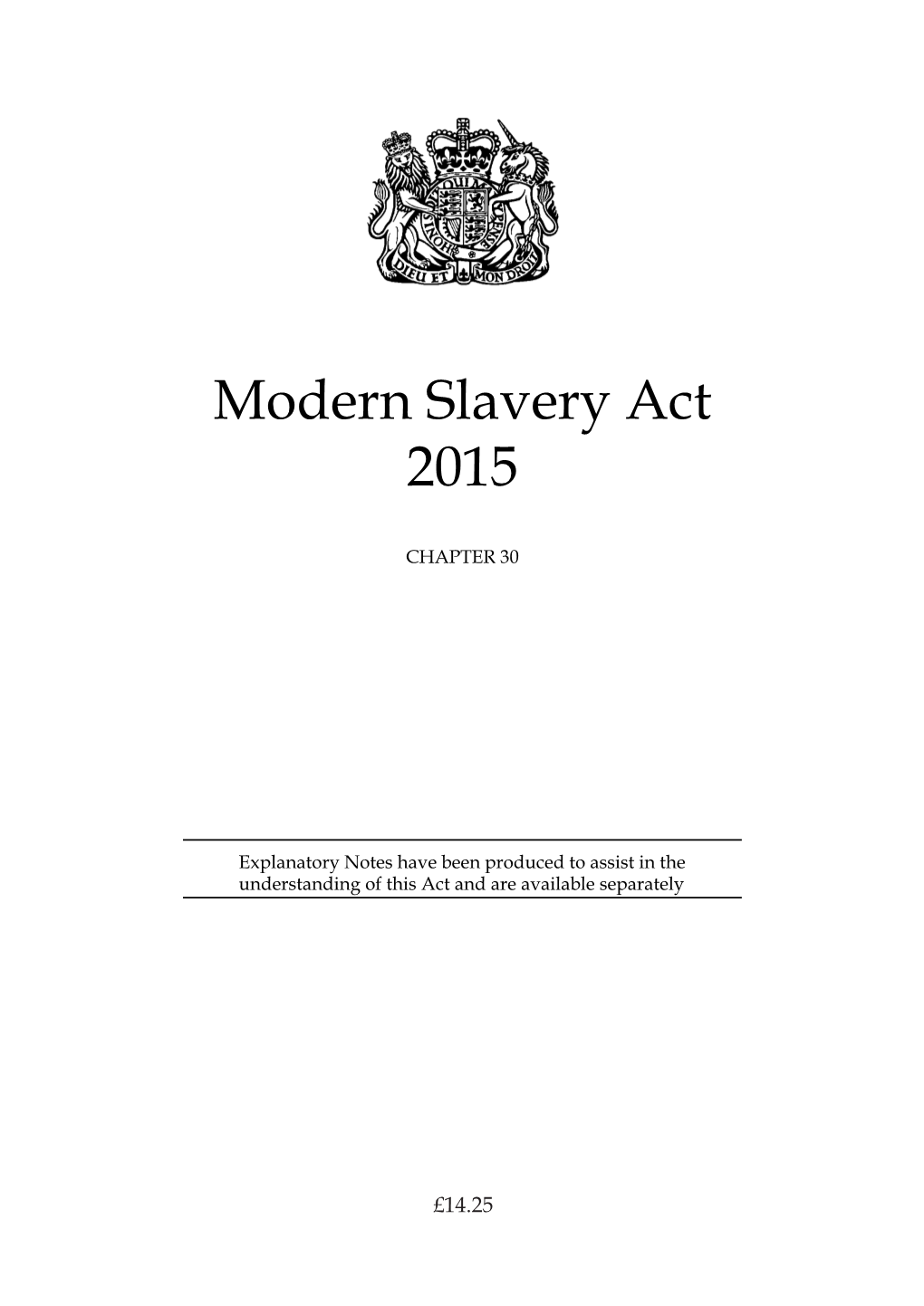 Modern Slavery Act 2015